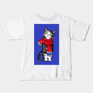 Cat in a scarf Kids T-Shirt